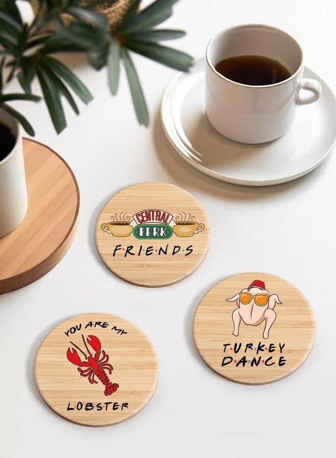 Levaukiem Funny Friends Coasters for Drinks Set of 6, Friends TV Show Merchandise Coasters with Holder, Friends TV Show Gifts for Friends Fans - Image 4